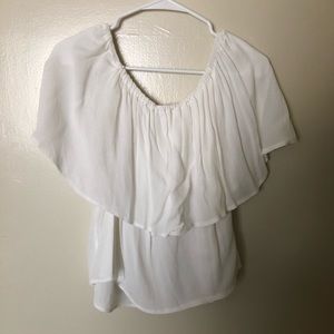 Off the shoulder white top